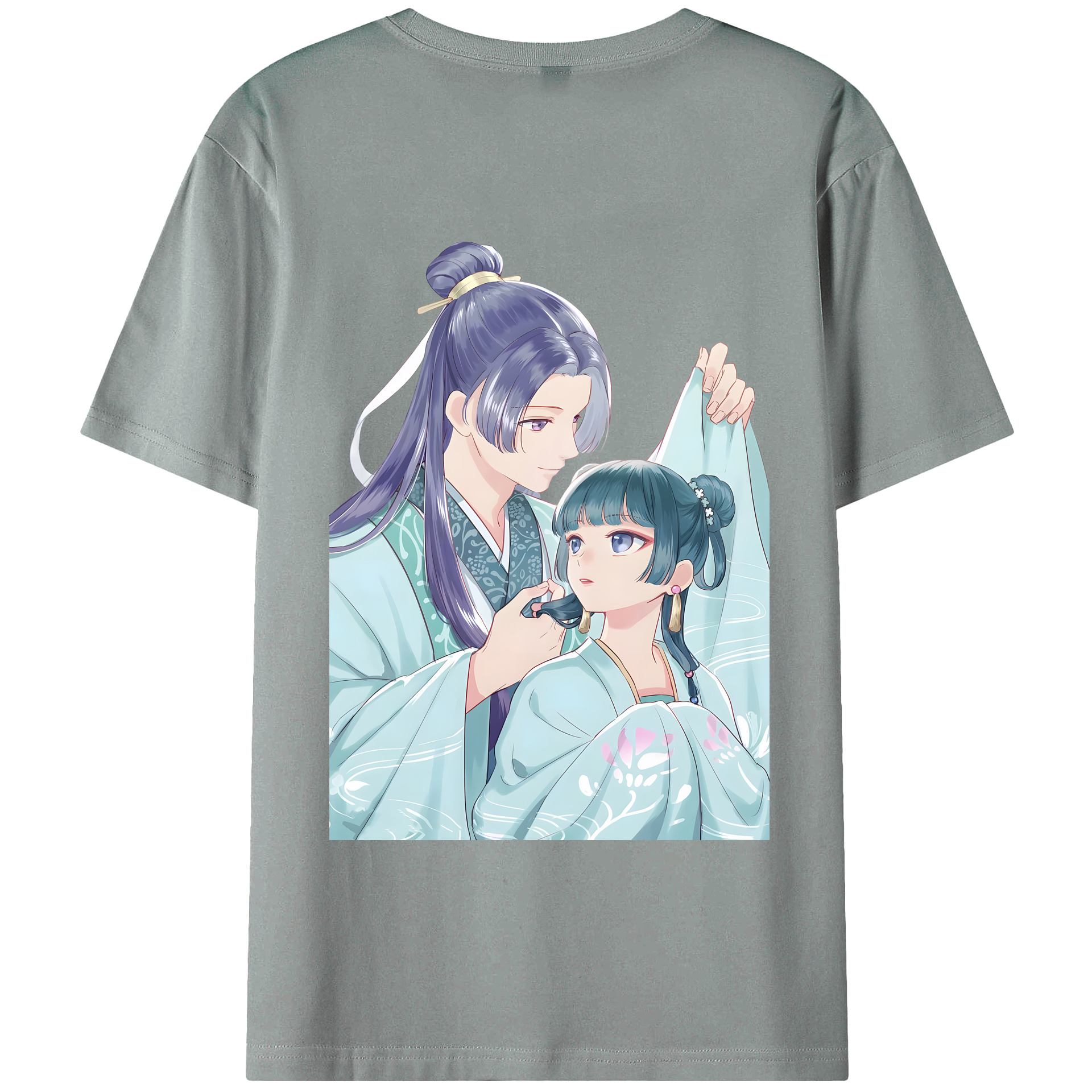 （画像用） 薬屋のひとりごと The Apothecary Diaries 綿100％ メンズ半袖Tシャツ（バックプリント） 通気性